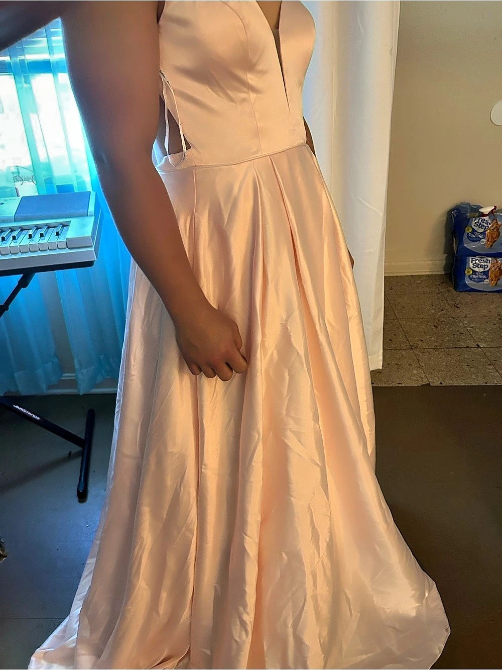 Juliet Classic Bow Back Maxi Dress in Pink Size Medium NWT